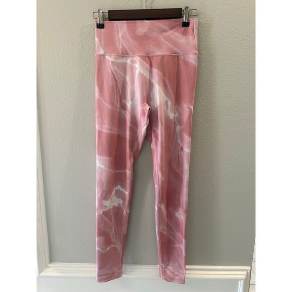 Buff Bunny Collection Cinnamon Swirl Pink Marble Print Sz M Leggings - Picture 1 of 6